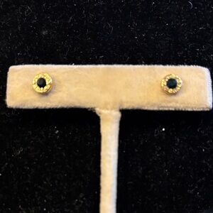 Coach Elegant Gold and Green Stud Earrings